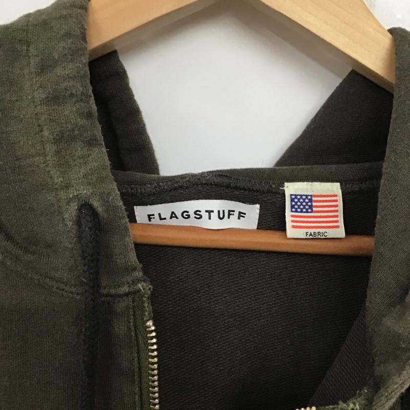 フラグスタフ FLAGSTUFF パーカー 長袖 長袖スウェットパーカー プルオーバー ジップアップパーカー L ロゴ、文字 茶 / ブラウン / メンズ USED 古着 中古 10138431