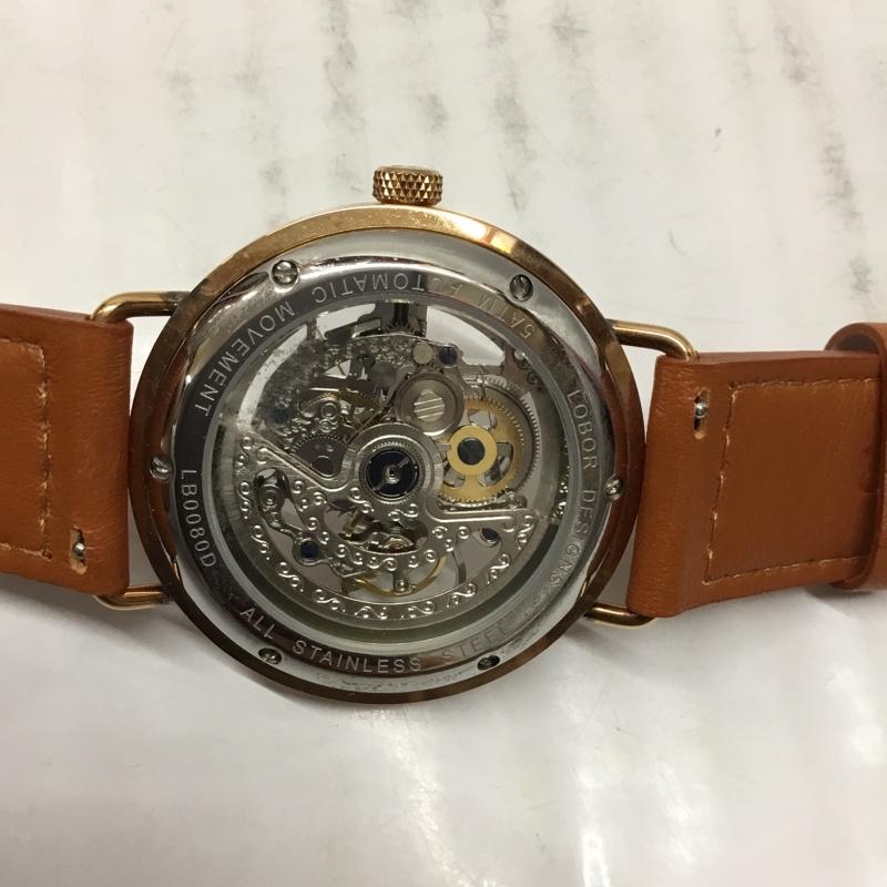 ロバー LOBOR 腕時計 アナログ(自動巻き) LB0080D スケルトン 箱有 ロゴ、文字 茶 / ブラウン / メンズ USED 古着 中古 10109376