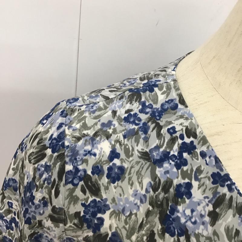 ナチュラルビューティーベーシック NATURAL BEAUTY BASIC ワンピース ロングスカート 半袖シャツワンピース ロングワンピース ノーカラー M プリント マルチカラー / マルチカラー / レディース USED 古着 中古 10127468