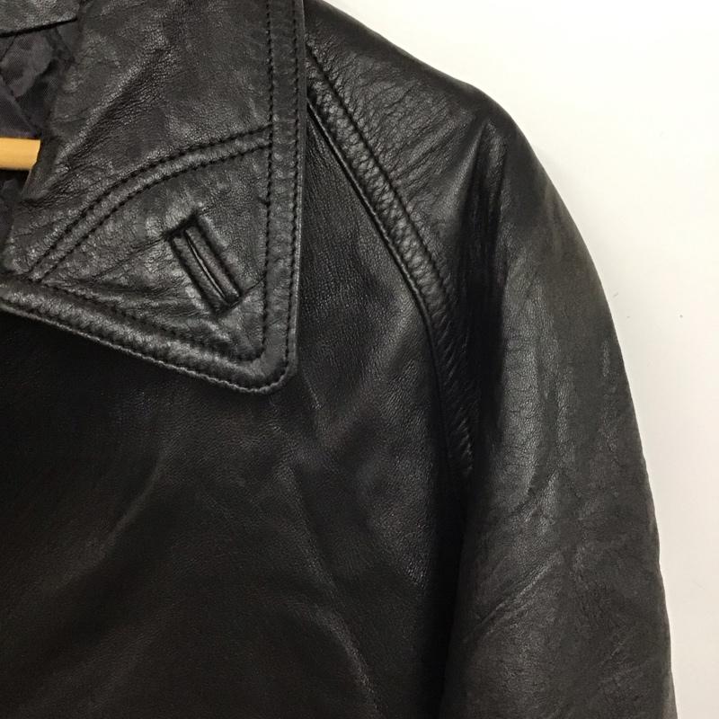 古着 USED ジャケット、上着 ジャケット、ブレザー レザージャケット ボタンジャケット アウター ロングコート 40 無地 黒 / ブラック / メンズ USED 古着 中古 10137480