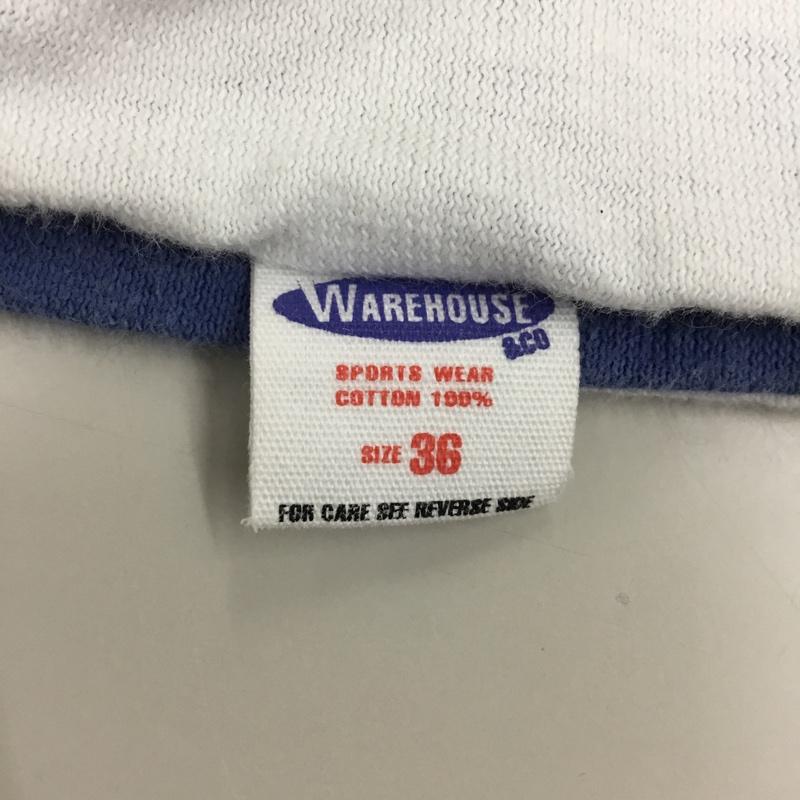 ウエアハウス WAREHOUSE Tシャツ 半袖 半袖カットソー プリントTシャツ クルーネックカットソー リバーシブル 36 プリント 白 / ホワイト / X 水色 / ライトブルー /  メンズ USED 古着 中古 10108985