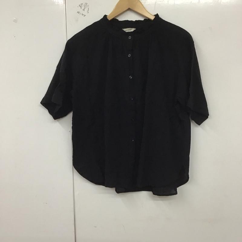 スタディオクリップ studio CLIP シャツ、ブラウス 半袖 L 無地 黒 / ブラック / レディース USED 古着 中古 10129816