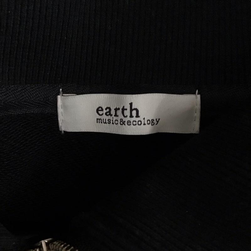アースミュージックアンドエコロジー earth music&ecology トレーナー 長袖 長袖スウェット 長袖トレーナー リブカットソー 長袖カットソー プリントトレーナー FREE ロゴ、文字 黒 / ブラック / レディース USED 古着 中古 10114320