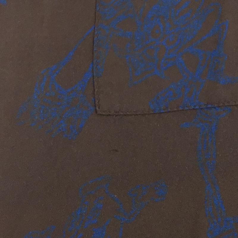 ダブルレインボー DOUBLE RAINBOUU シャツ、ブラウス 半袖 XL 総柄 茶 / ブラウン / X 青 / ブルー / メンズ USED 古着 中古 10139192