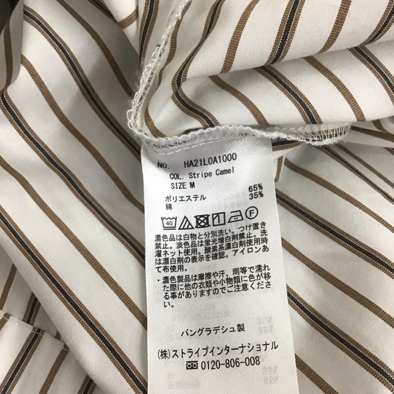 アメリカンホリック AMERICAN HOLIC シャツ、ブラウス 長袖 HA21L0A1000 イージーケアオープンスリーブシャツ M ストライプ 白 / ホワイト / X ベージュ / ベージュ / X 黒 / ブラック / レディース USED 古着 中古 10113996