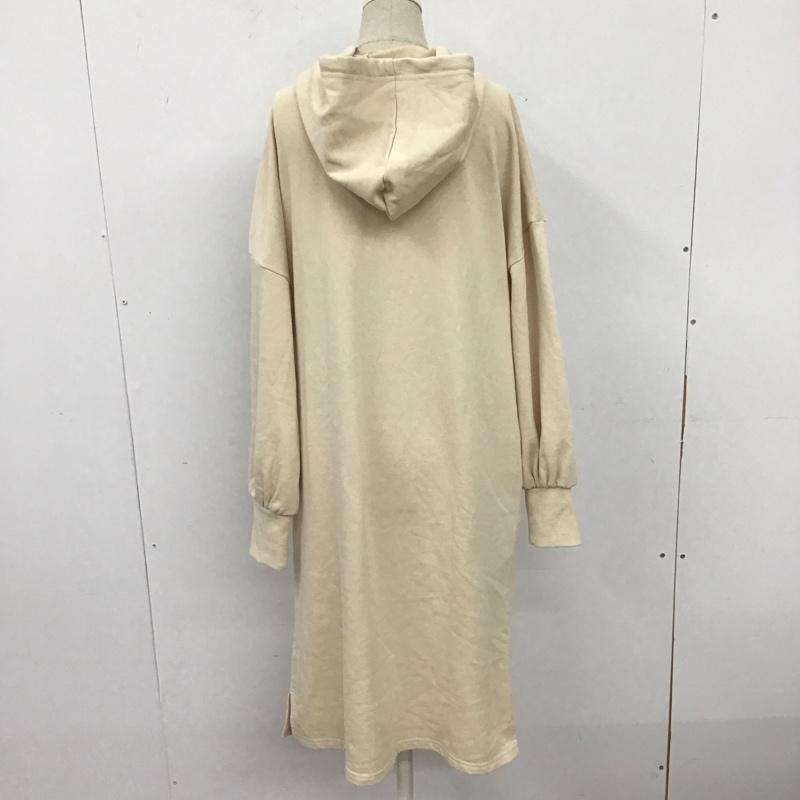 ヘザー Heather ワンピース ロングスカート 長袖スウェットワンピース パーカーロングワンピース サイドスリット FREE 無地 ベージュ / ベージュ / レディース USED 古着 中古 10110903