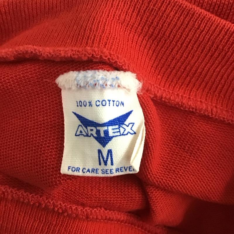 アヴィレックス AVIREX カットソー 七分袖 七分丈カットソー クルーネックカットソー プリントTシャツ 70s M プリント 赤 / レッド / メンズ USED 古着 中古 10107008