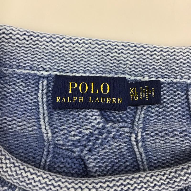 ポロラルフローレン POLO RALPH LAUREN ニット、セーター 長袖 長袖ニットカットソー ニット セーター クルーネックニット XL 青 / ブルー / メンズ USED 古着 中古 10111687