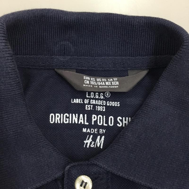 ヘンネスアンドモーリッツ H&M ポロシャツ 半袖 半袖ポロシャツ カラーシャツ 半袖カットソー XS 無地 紺 / ネイビー /  メンズ USED 古着 中古 10112288