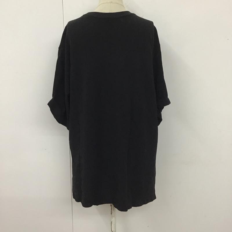 ミラオーウェン Mila Owen Tシャツ 半袖 09WCT202227 袖折り返しビックTシャツ オーバーサイズ 46 無地 黒 / ブラック / レディース USED 古着 中古 10112193