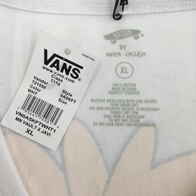 バンズボルト VANS VAULT カットソー 長袖 VANS VAULT Javier Calleja バビエル カジェハ XL ロゴ、文字 X プリント X キャラクター 白 / ホワイト /  メンズ USED 古着 中古 10112603