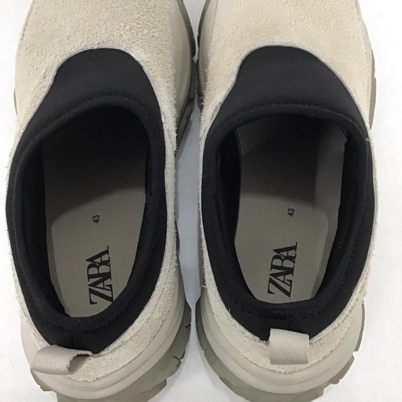 ザラ ZARA スリッポン スリッポン 2323 320 102 スニーカー EU43 無地 グレージュ / グレージュ / X 黒 / ブラック / メンズ USED 古着 中古 10132453