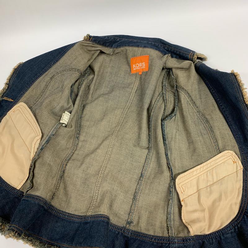 マイケルコース MICHAEL KORS ジャケット、上着 ジャケット、ブレザー 2 無地 X ダメージ加工 インディゴ / インディゴ / レディース USED 古着 中古 10012494