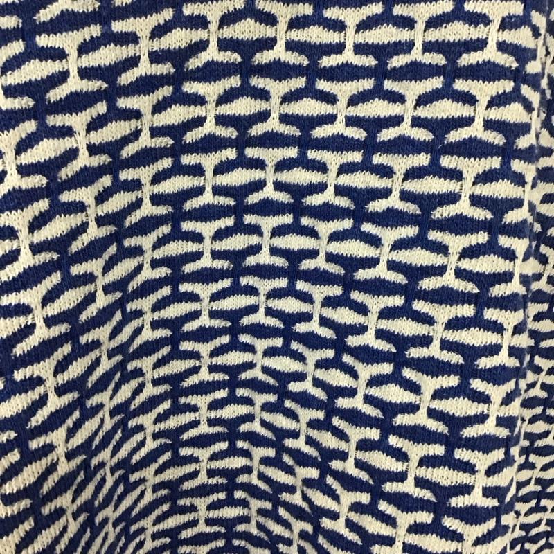 ザラ ZARA ポロシャツ 半袖 L 総柄 白 / ホワイト / X 青 / ブルー / レディース USED 古着 中古 10113497