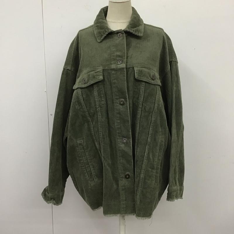 ザラ ZARA ジャケット、上着 ジャケット、ブレザー コーデュロイ シャツジャケット M 無地 カーキ / カーキ / レディース USED 古着 中古 10110283
