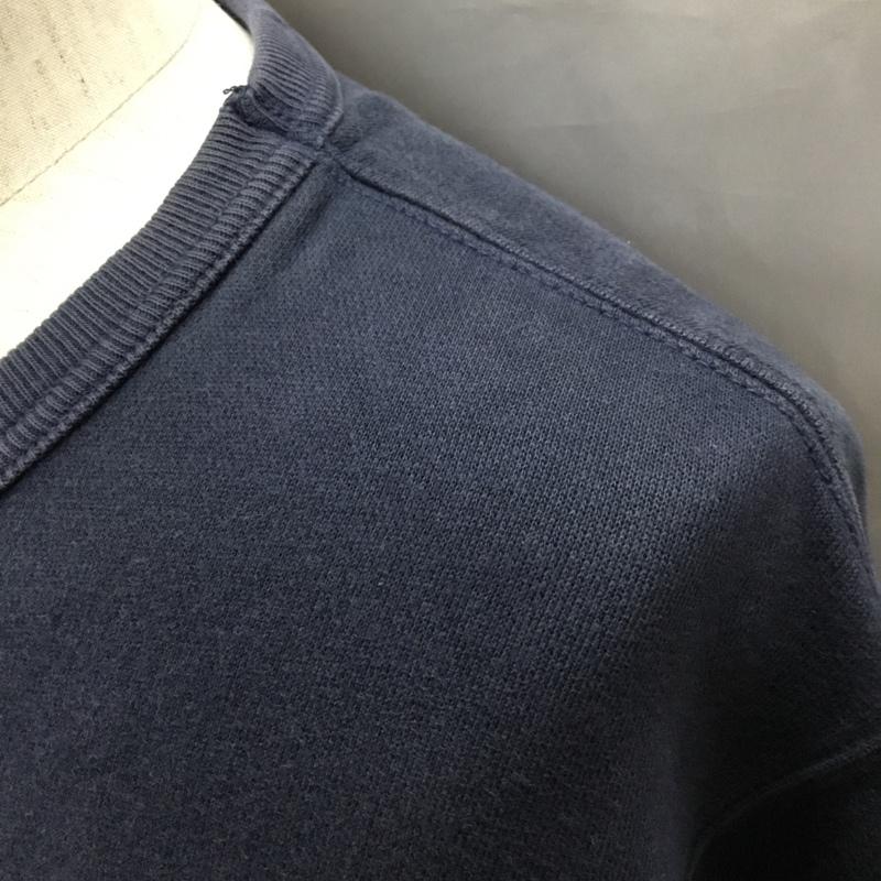 ポロジーンズカンパニー POLO JEANS COMPANY トレーナー 長袖 長袖トレーナー スウェット クルーネック リブスウェットカットソー L ロゴ、文字 紺 / ネイビー / メンズ USED 古着 中古 10114995