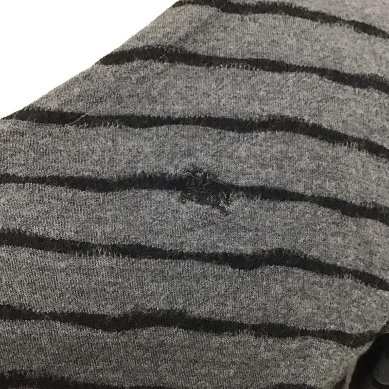 バーバリーブラックレーベル BURBERRY BLACK LABEL ニット、セーター 長袖 長袖ニットカットソー ニット セーター Vネックニット 3 ボーダー柄 灰 / グレー / メンズ USED 古着 中古 10120368