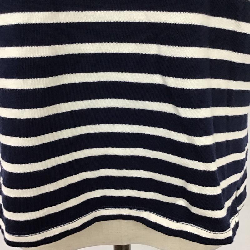 ザラ ZARA カットソー 半袖 0858 460 066 フレンチスリーブ ノースリーブ S ボーダー柄 白 / ホワイト / X 紺 / ネイビー /  レディース USED 古着 中古 10113490