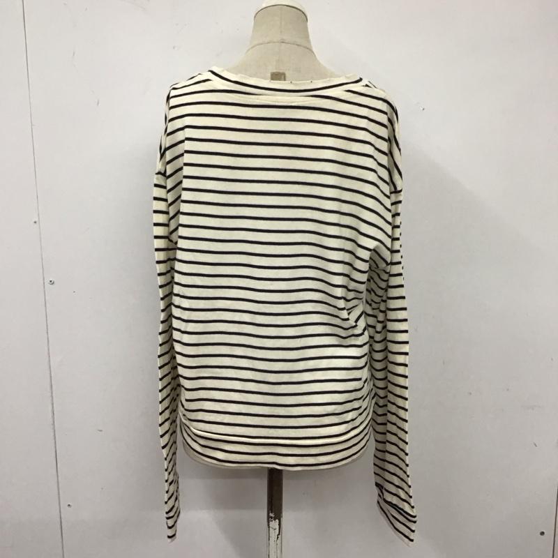 ザラ ZARA Tシャツ 長袖 3253 272 060 ロンT S ボーダー柄 アイボリー / アイボリー / X 紺 / ネイビー / レディース USED 古着 中古 10118234