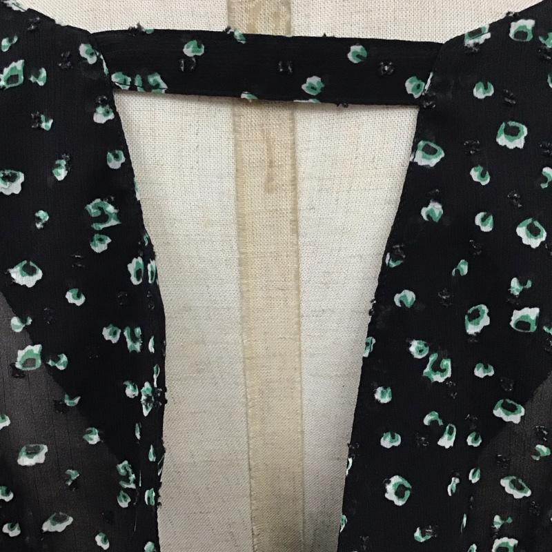 ダブルクローゼット w closet ワンピース ロングスカート 313273 半袖 シャーリング 総柄 黒 / ブラック / レディース USED 古着 中古 10116478