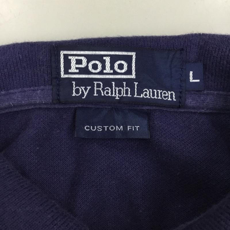 ポロバイラルフローレン Polo by RALPH LAUREN ポロシャツ 半袖 半袖ポロシャツ カラーシャツ 半袖カットソー L ロゴ、文字 紺 / ネイビー / メンズ USED 古着 中古 10106509