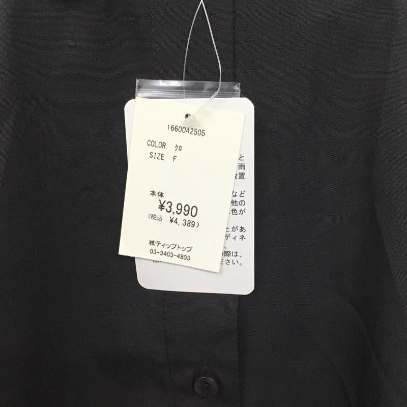 ティップトップ tiptop シャツ、ブラウス 長袖 FREE 無地 黒 / ブラック / レディース USED 古着 中古 10110295