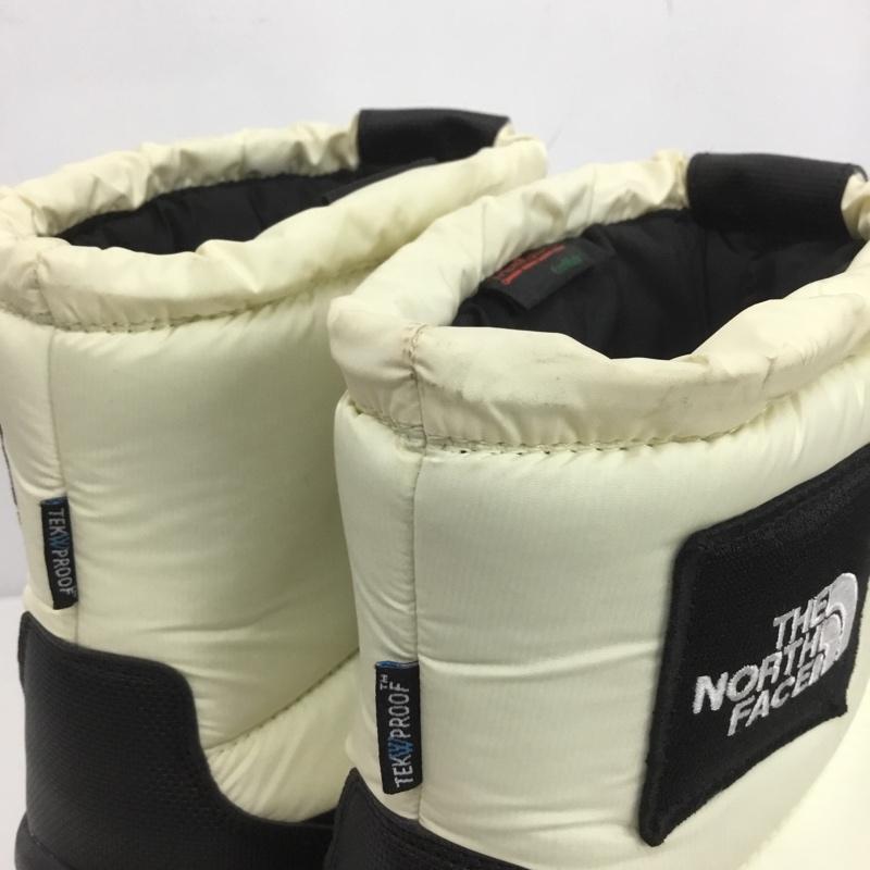 ザノースフェイス THE NORTH FACE アウトドアシューズ アウトドアシューズ NF52280 ヌプシ ブーティ ウォータープルーフ ロゴ ショート スノーブーツ 27cm 箱有 27.0cm ロゴ、文字 黒 / ブラック / X オフホワイト / オフホワイト / メンズ USED 古着 中古 10140792