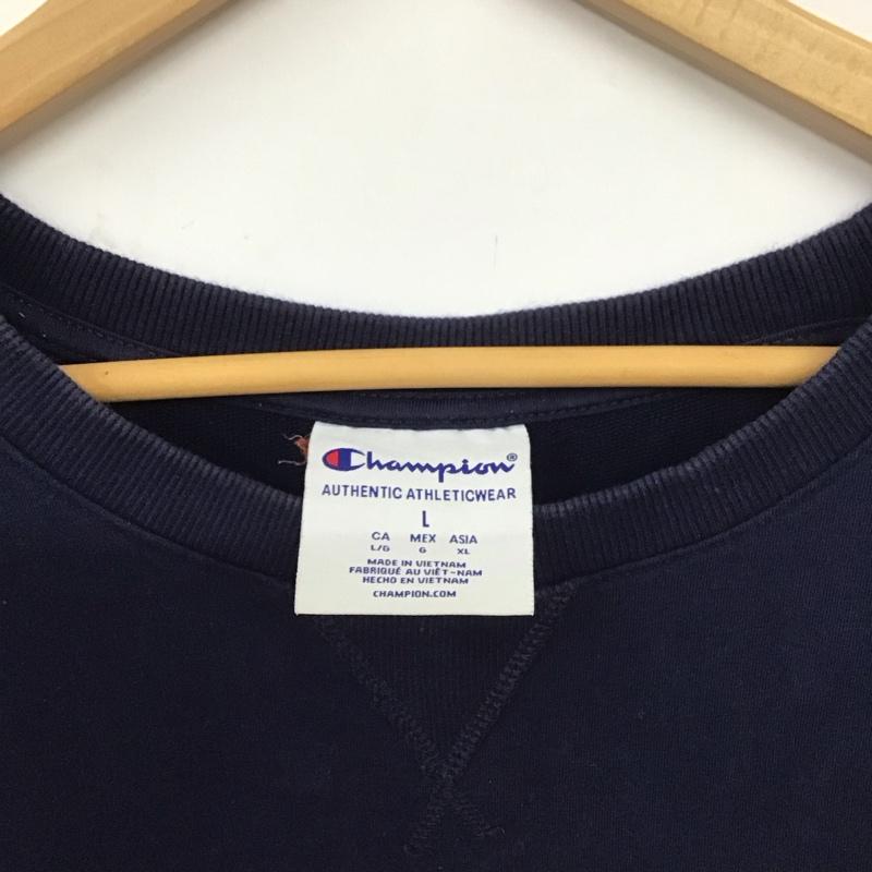 チャンピオン Campion トレーナー 長袖 L 無地 紺 / ネイビー / レディース USED 古着 中古 10139501