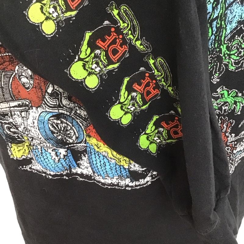 ギルダン GILDAN カットソー 長袖 長袖カットソー クルーネックカットソー ロングスリーブカットソー プリントTシャツ M プリント 黒 / ブラック /  メンズ USED 古着 中古 10108494