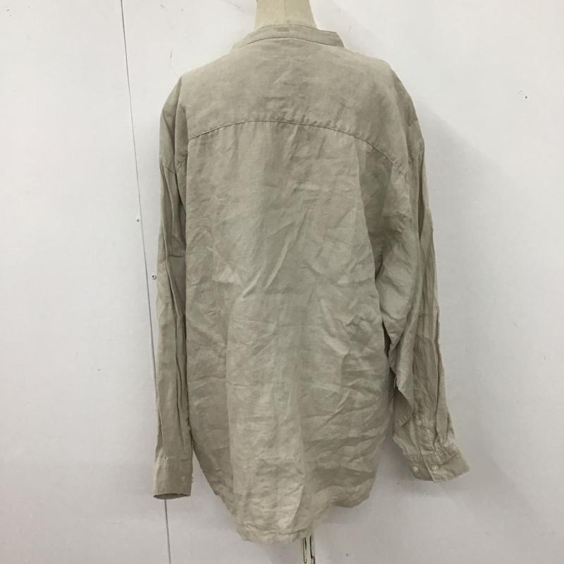 ニコアンド niko and... シャツ、ブラウス 長袖 S222CA10AD リネン ノーカラー ポケット付き L 無地 ベージュ / ベージュ / レディース USED 古着 中古 10122645