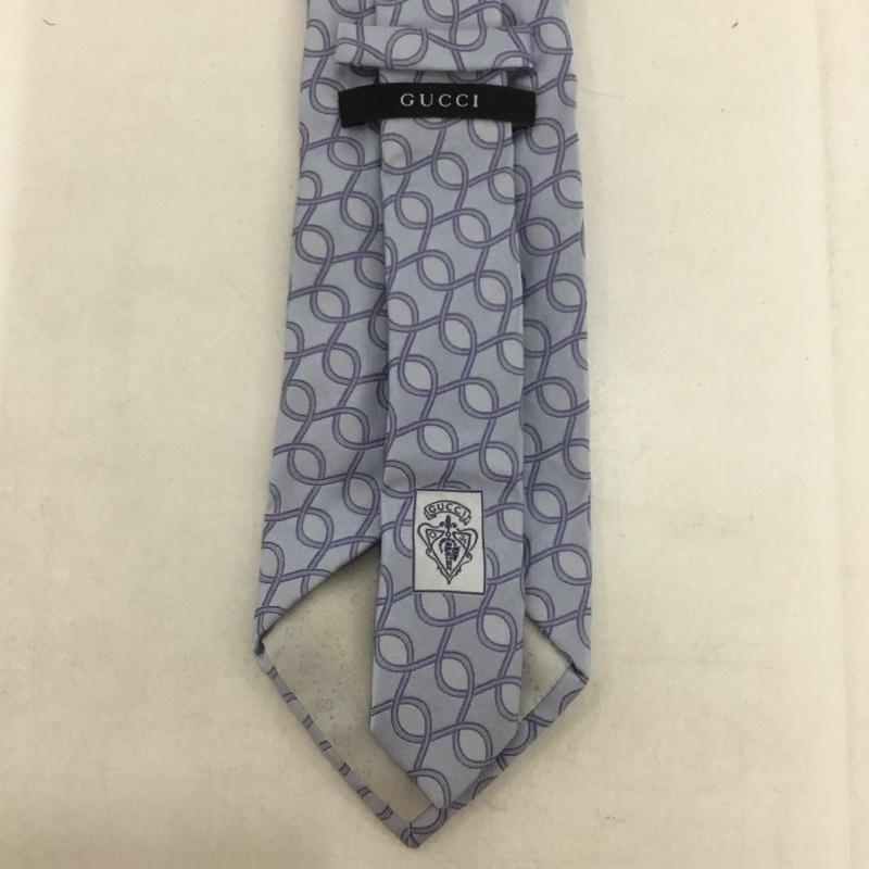 グッチ GUCCI ネクタイ ネクタイ シルク 総柄 水色 / ライトブルー / メンズ USED 古着 中古 10138635