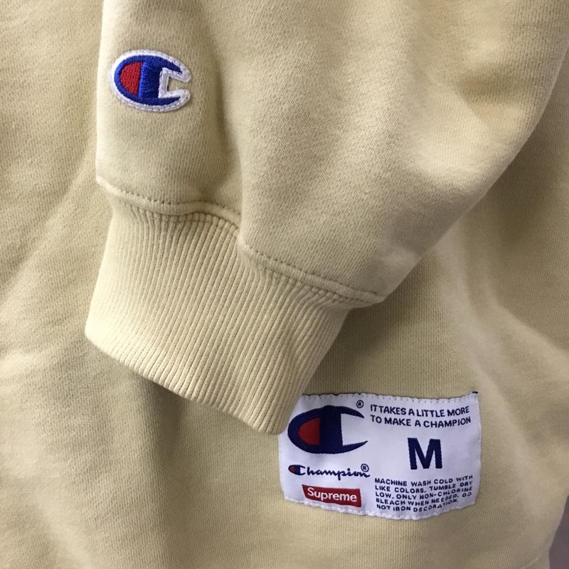 チャンピオン Champion トレーナー 長袖 2018AW Champion 3DMetallicCrewneck 3Dメタリッククルーネックスウェット コラボ M ロゴ、文字 ベージュ / ベージュ /  メンズ USED 古着 中古 10118636