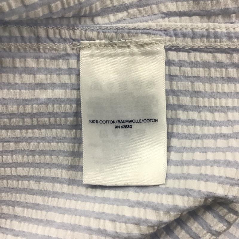 ランズエンド LAND S END シャツ、ブラウス 半袖 L チェック 白 / ホワイト / X 水色 / ライトブルー / メンズ USED 古着 中古 10128307