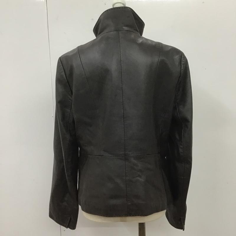 バルマン BALMAIN ジャケット、上着 ジャケット、ブレザー スタンドカラージャケット アウター カジュアルジャケット ラムレザー 無地 茶 / ブラウン / レディース USED 古着 中古 10106279
