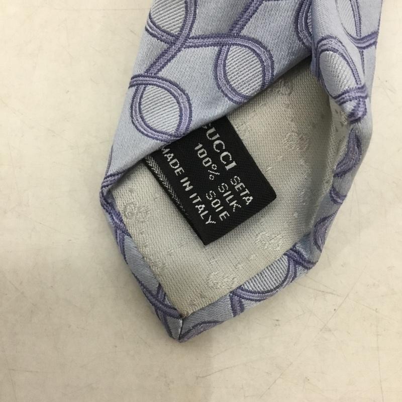 グッチ GUCCI ネクタイ ネクタイ シルク 総柄 水色 / ライトブルー / メンズ USED 古着 中古 10138635