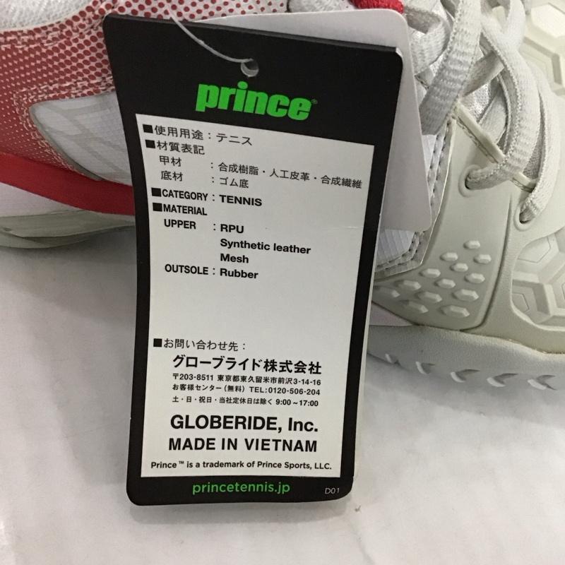 プリンス Prince シューズ シューズ DPSZA13-300 テニスシューズ TOUR PRO Z IV AC ツアープロゼット 23.0cm 無地 白 / ホワイト / X 赤 / レッド / メンズ USED 古着 中古 10125139