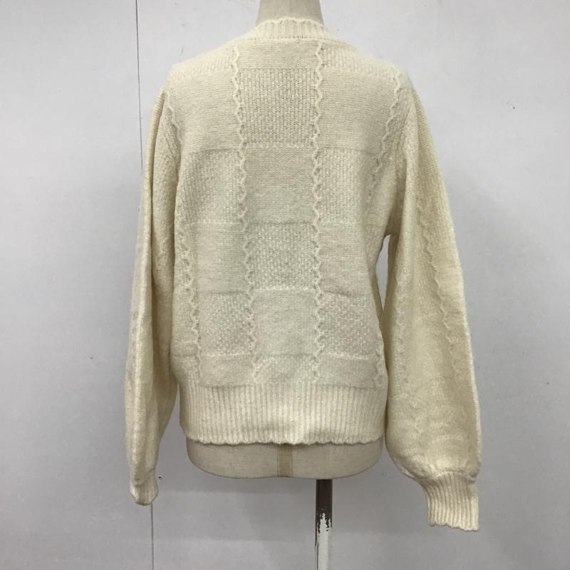 ナイスクラップ NICE CLAUP カーディガン 長袖 FREE 無地 アイボリー / アイボリー / レディース USED 古着 中古 10106103