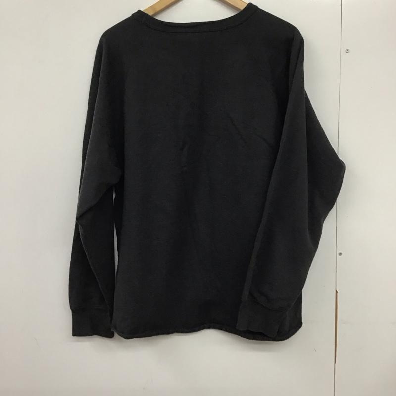 ワラワラ WallaWalla トレーナー 長袖 長袖スウェット トレーナー クルーネック L 無地 黒 / ブラック / メンズ USED 古着 中古 10133117