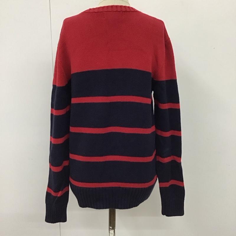 ポロラルフローレン POLO RALPH LAUREN ニット、セーター 長袖 ボーダー コットンニット L ワンポイント 赤 / レッド / X 紺 / ネイビー /  レディース USED 古着 中古 10114761