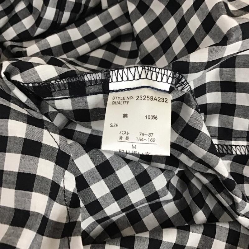 アズノゥアズ as know as シャツ、ブラウス 半袖 23259A232 半袖 チュニック M チェック 白 / ホワイト / X 黒 / ブラック / レディース USED 古着 中古 10119231