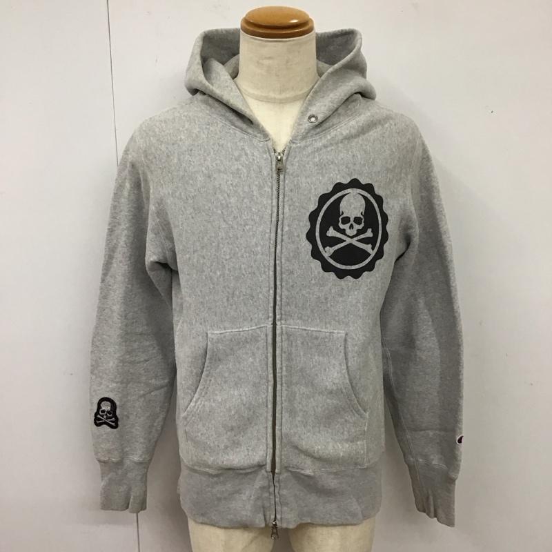チャンピオン Champion パーカー 長袖 長袖パーカー フード付きパーカー プリントスウェット トレーナー M プリント 灰 / グレー / メンズ USED 古着 中古 10114415
