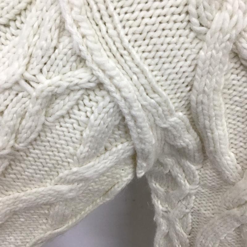 ジーユー GU ニット、セーター 長袖 351-338473 UNDERCOVER ケーブルニットサイドジップ 長袖ニット セーター XL 総柄 白 / ホワイト / メンズ USED 古着 中古 10119497