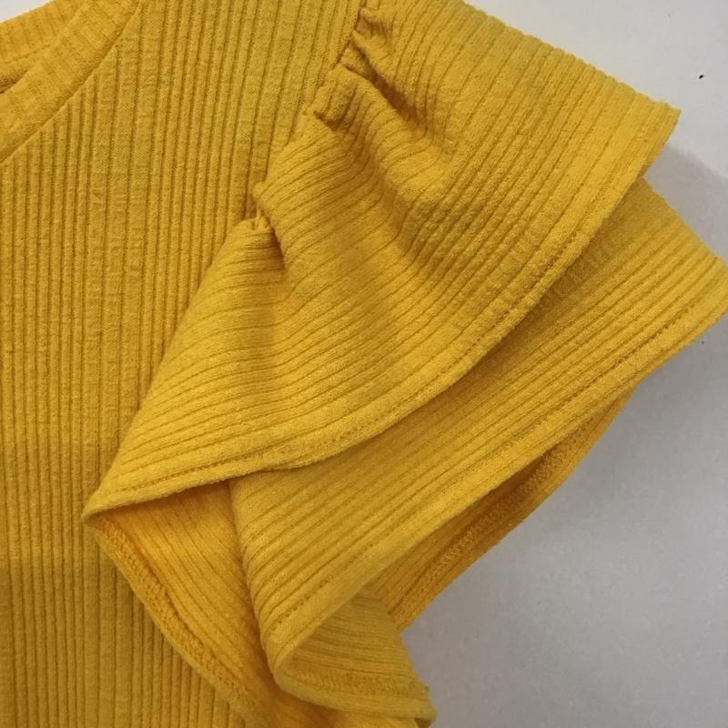 ザラ ZARA カットソー 半袖 L 無地 黄 / イエロー / レディース USED 古着 中古 10129398