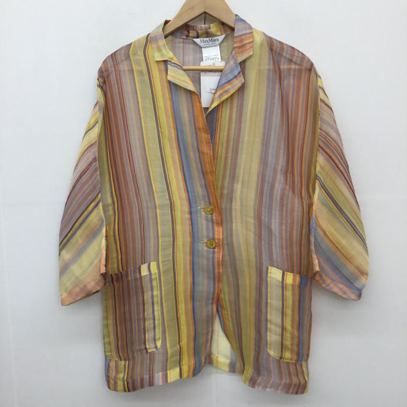 マックスマーラ Max Mara ジャケット、上着 ジャケット、ブレザー 40 総柄 青 / ブルー / X 黄 / イエロー / レディース USED 古着 中古 10128102