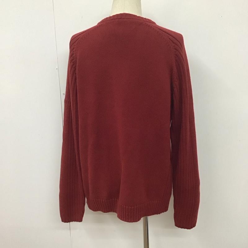 トミー ジーンズ TOMMY JEANS ニット、セーター 長袖 XL 無地 えんじ / ワインレッド / メンズ USED 古着 中古 10108014
