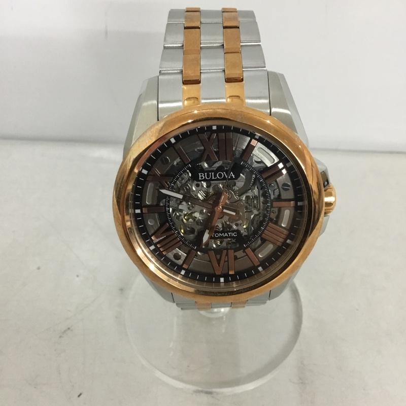 ブローバ BULOVA 腕時計 アナログ(自動巻き) 98A166 AUTOMATIC クラシック サットン 箱有 ロゴ、文字 銀 / シルバー / メンズ USED 古着 中古 10133871