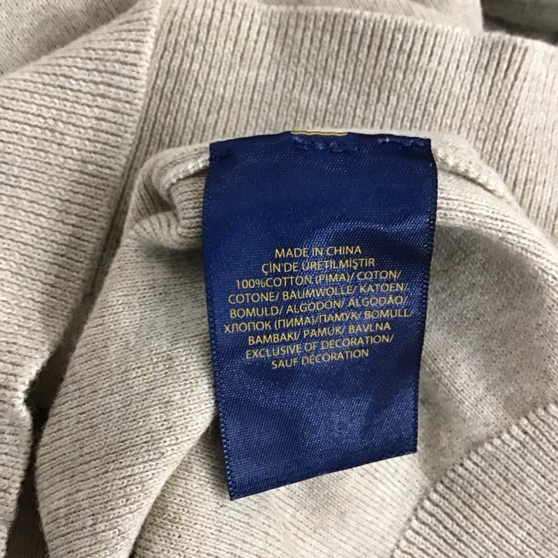 ポロラルフローレン POLO RALPH LAUREN ニット、セーター 長袖 長袖ニットカットソー Vネック セーター M ロゴ、文字 ベージュ / ベージュ / メンズ USED 古着 中古 10133076