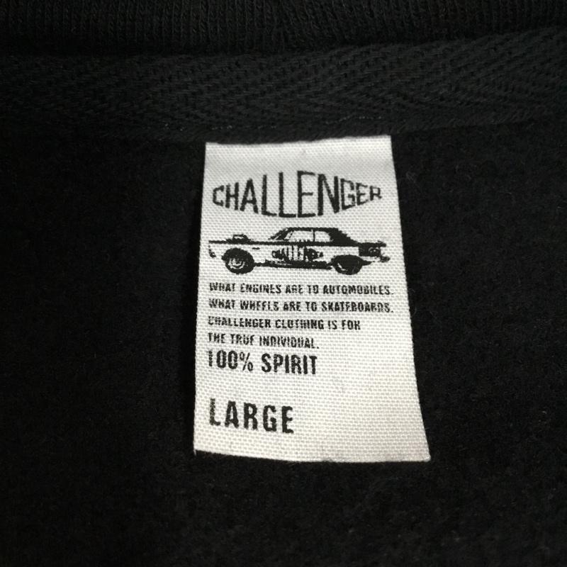 チャレンジャー CHALLENGER パーカー 長袖 長袖パーカー フード付きパーカー プリントスウェット トレーナー L ロゴ、文字 黒 / ブラック / メンズ USED 古着 中古 10112215