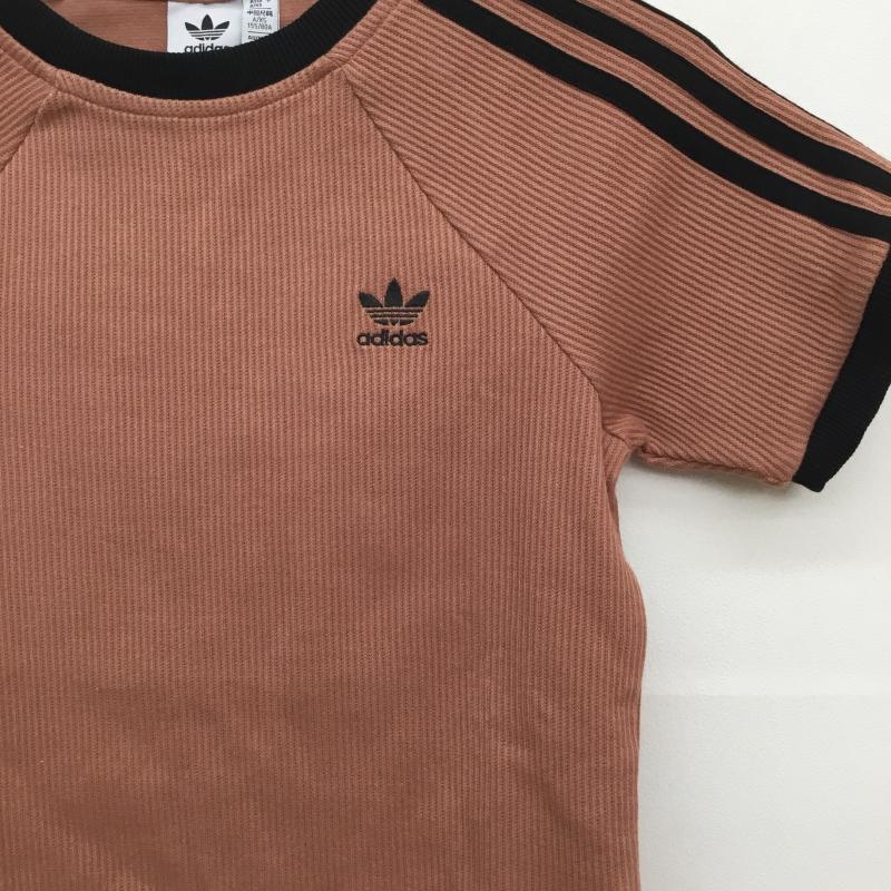 アディダス adidas Tシャツ 半袖 S ロゴ、文字 桃 / ピンク / X ベージュ / ベージュ / レディース USED 古着 中古 10128108