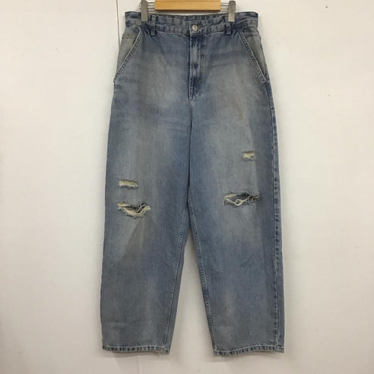 ザラ ZARA パンツ デニム、ジーンズ デニムパンツ ワイドパンツ カジュアルパンツ クラッシュデニムパンツ 40 ダメージ加工 インディゴ / インディゴ /  メンズ USED 古着 中古 10125650